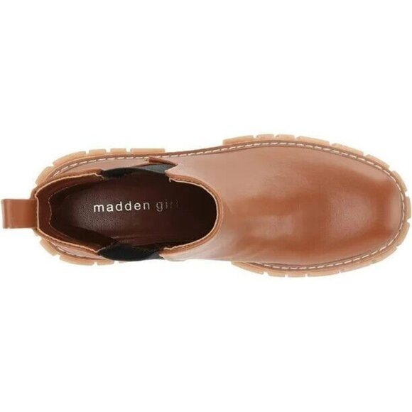 Madden Girl Women's Pheobee Leather Chelsea Boot In Cognac Paris Size 5.5 - Picture 6 of 8